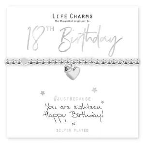 Life Charms You are 18 Puffed Heart Bracelet