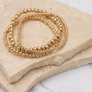 Margarita 14k gold plated beaded stack bracelets