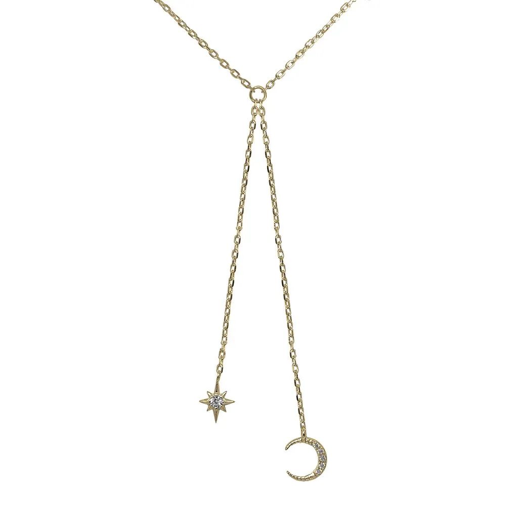 Moon Star Drop Necklace