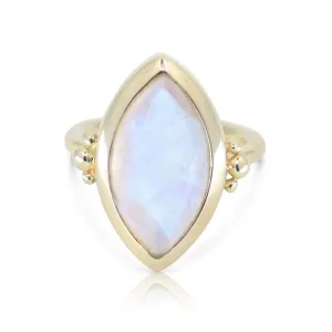 Moonstone Marquise Gold Ring