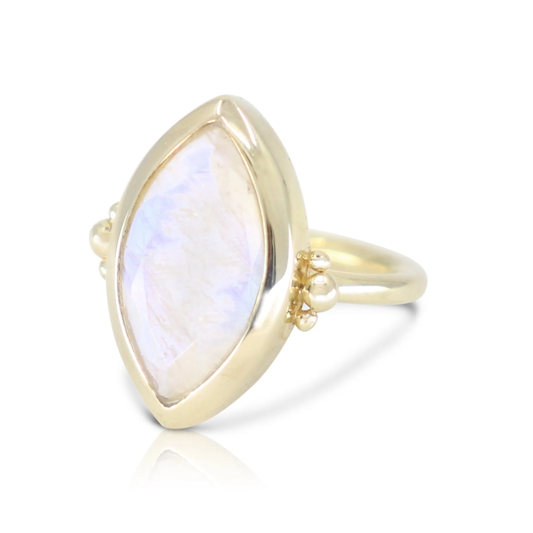 Moonstone Marquise Gold Ring