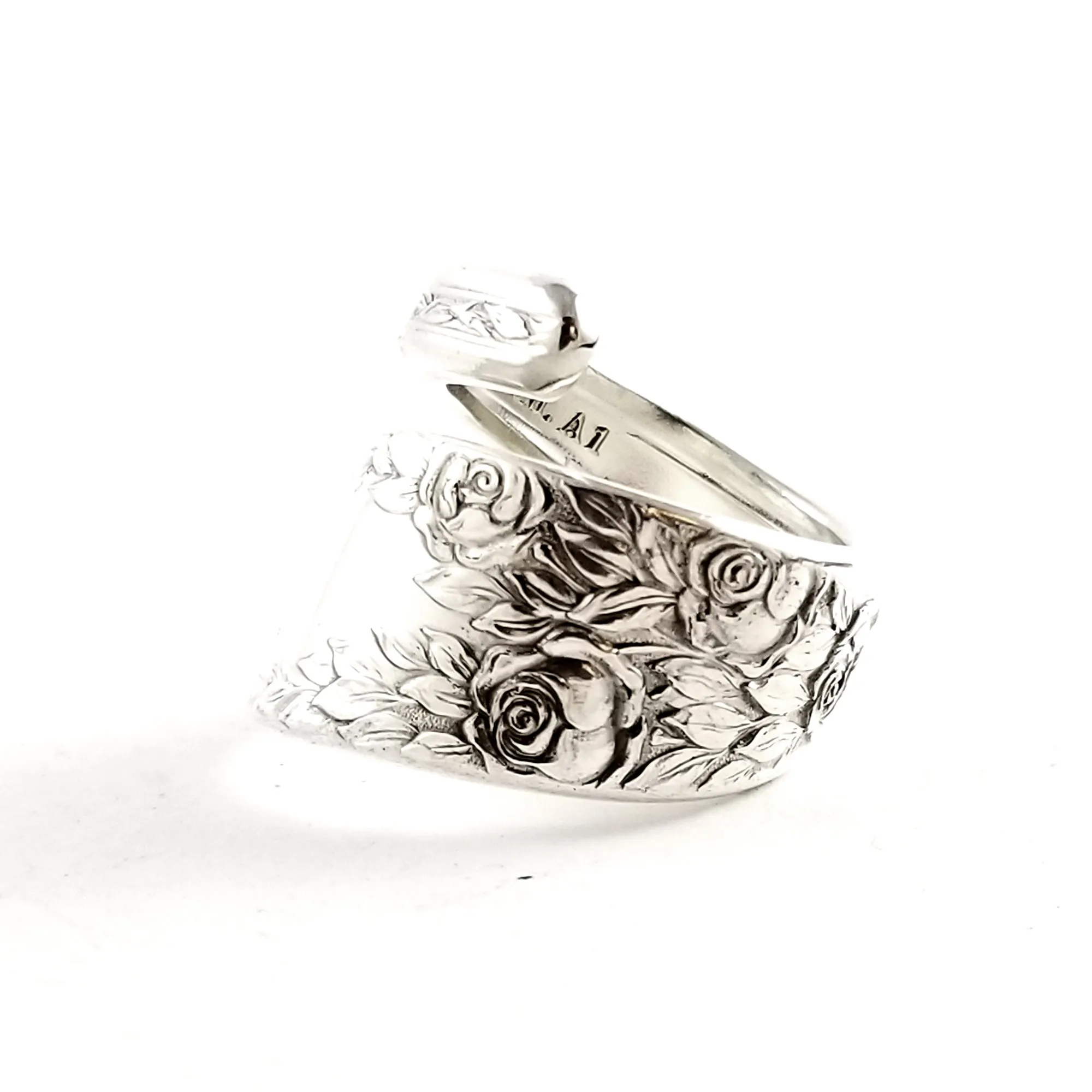 National Rose & Leaf Wrap Around Spoon Ring