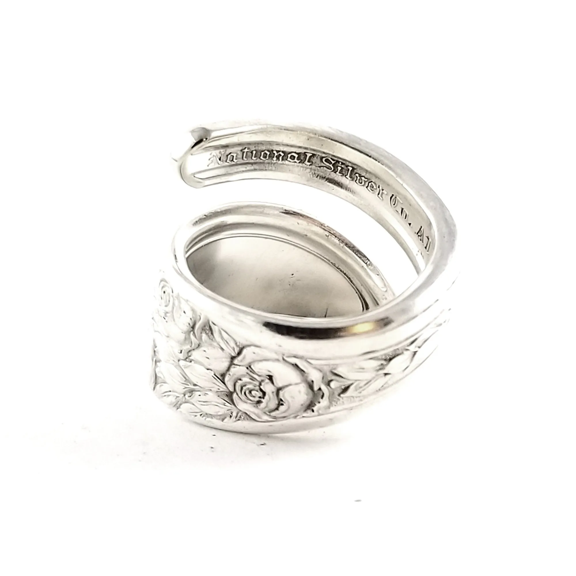 National Rose & Leaf Wrap Around Spoon Ring