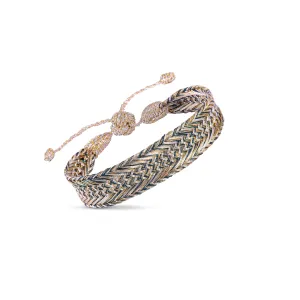 Nerry n°1 Bracelet Gold & Silver Teal Green