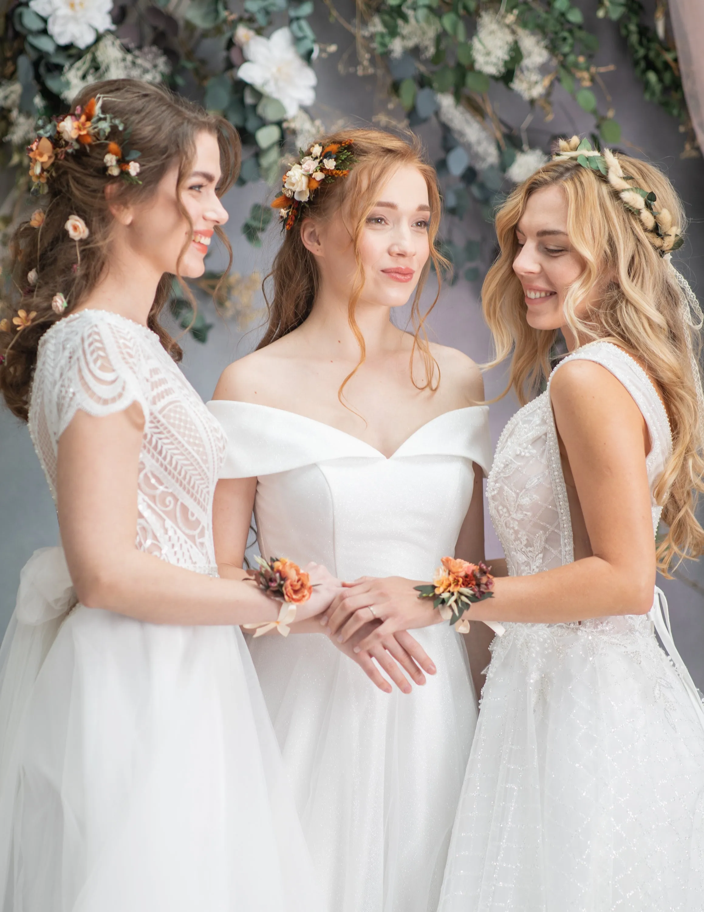 Orange bracelets for bride/bridesmaids