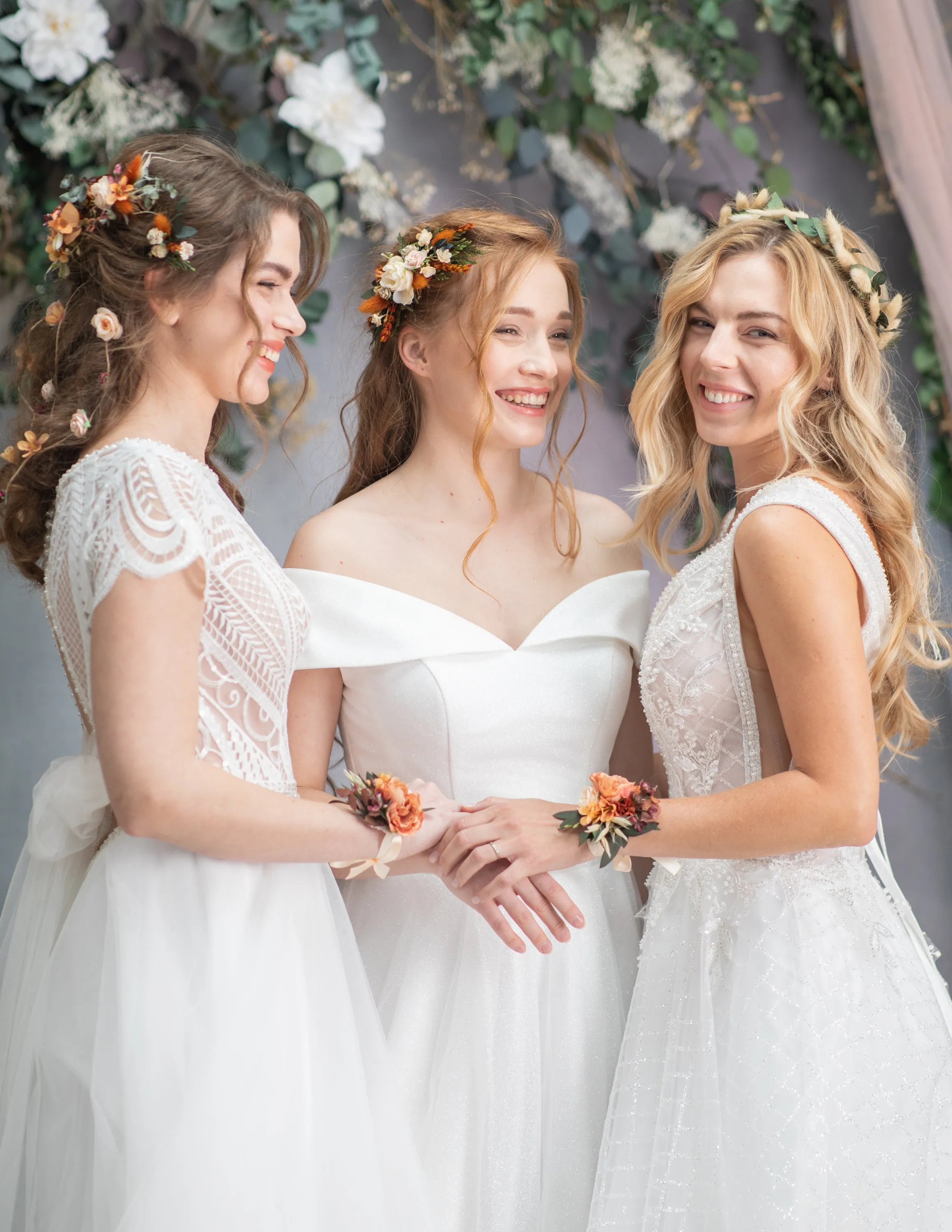 Orange bracelets for bride/bridesmaids