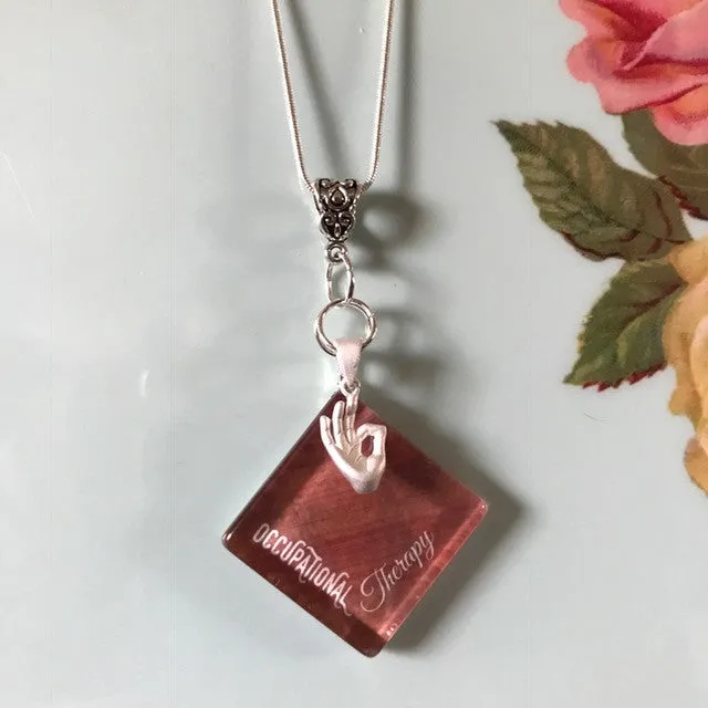 OT Glass Tile & Hand Necklaces