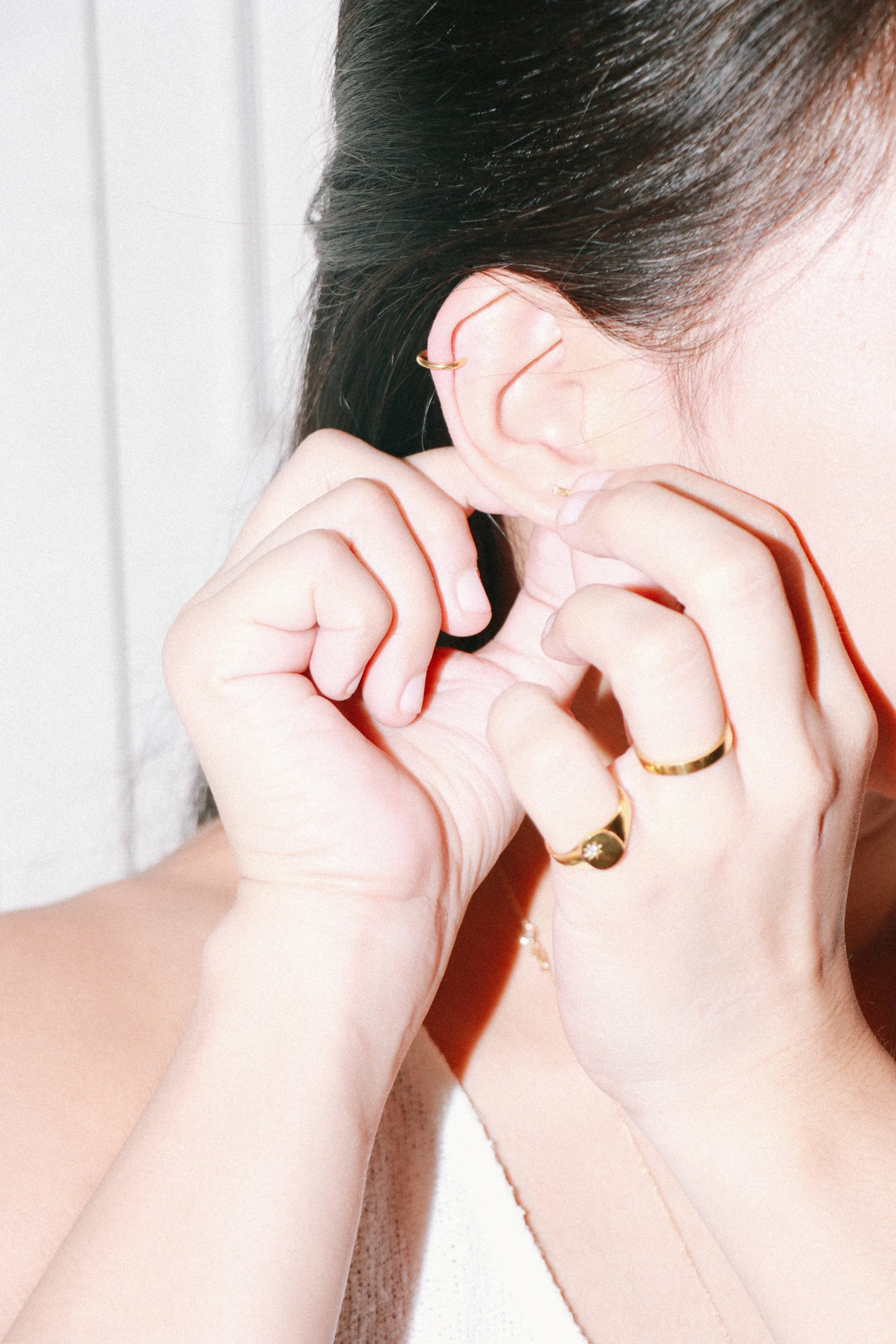 Oval Signet Ring with Diamond, Solid 14k Gold