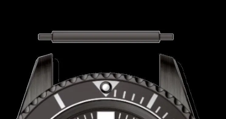 Pair of Watch Pins Designed to Create the Appearance of a Military Watch with Fixed Solid Bars