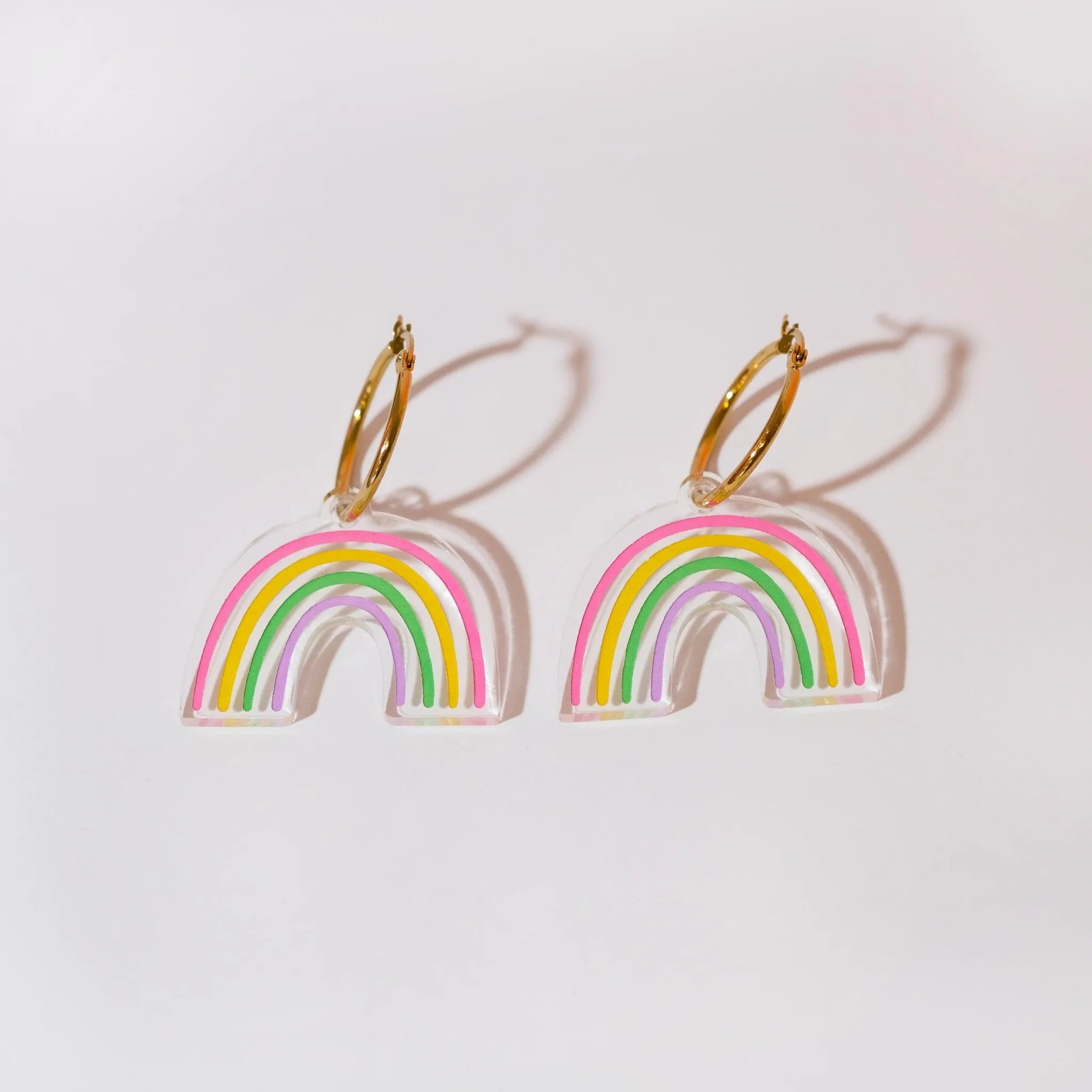 Pastel Rainbow Hoop Earrings