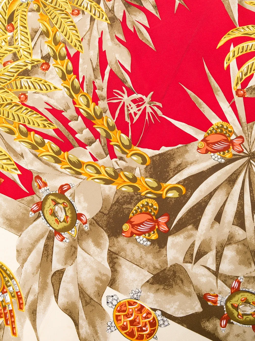 "Tropical Island" Silk Print Scarf