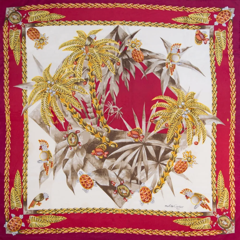 "Tropical Island" Silk Print Scarf