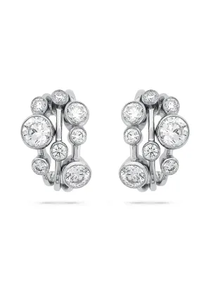 Raindance Large Platinum Diamond Hoop Earrings