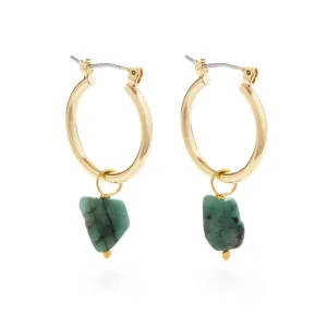 Raw Rough Cut Gemstone Hoops