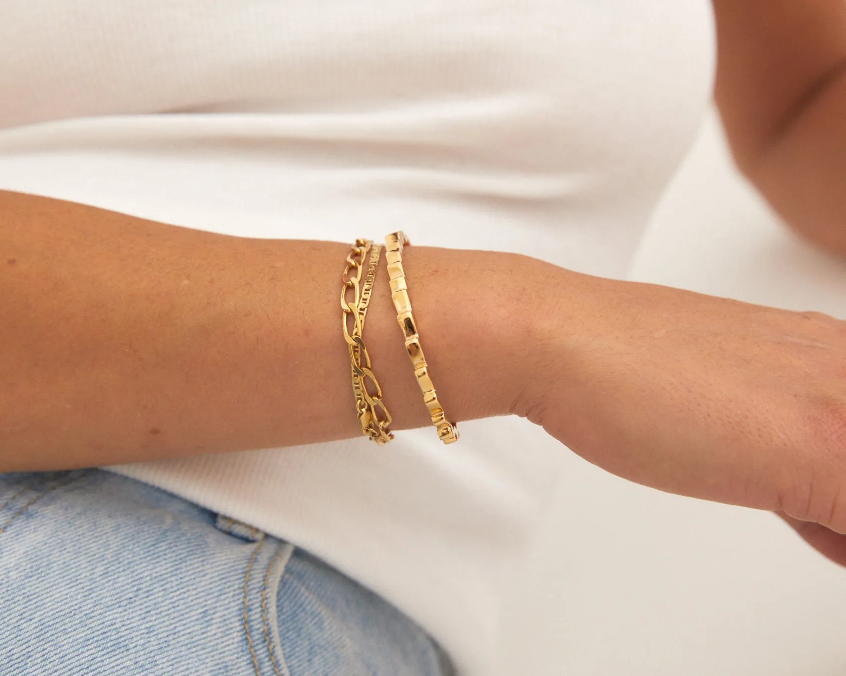 Ribbon Link Bracelet | Gold