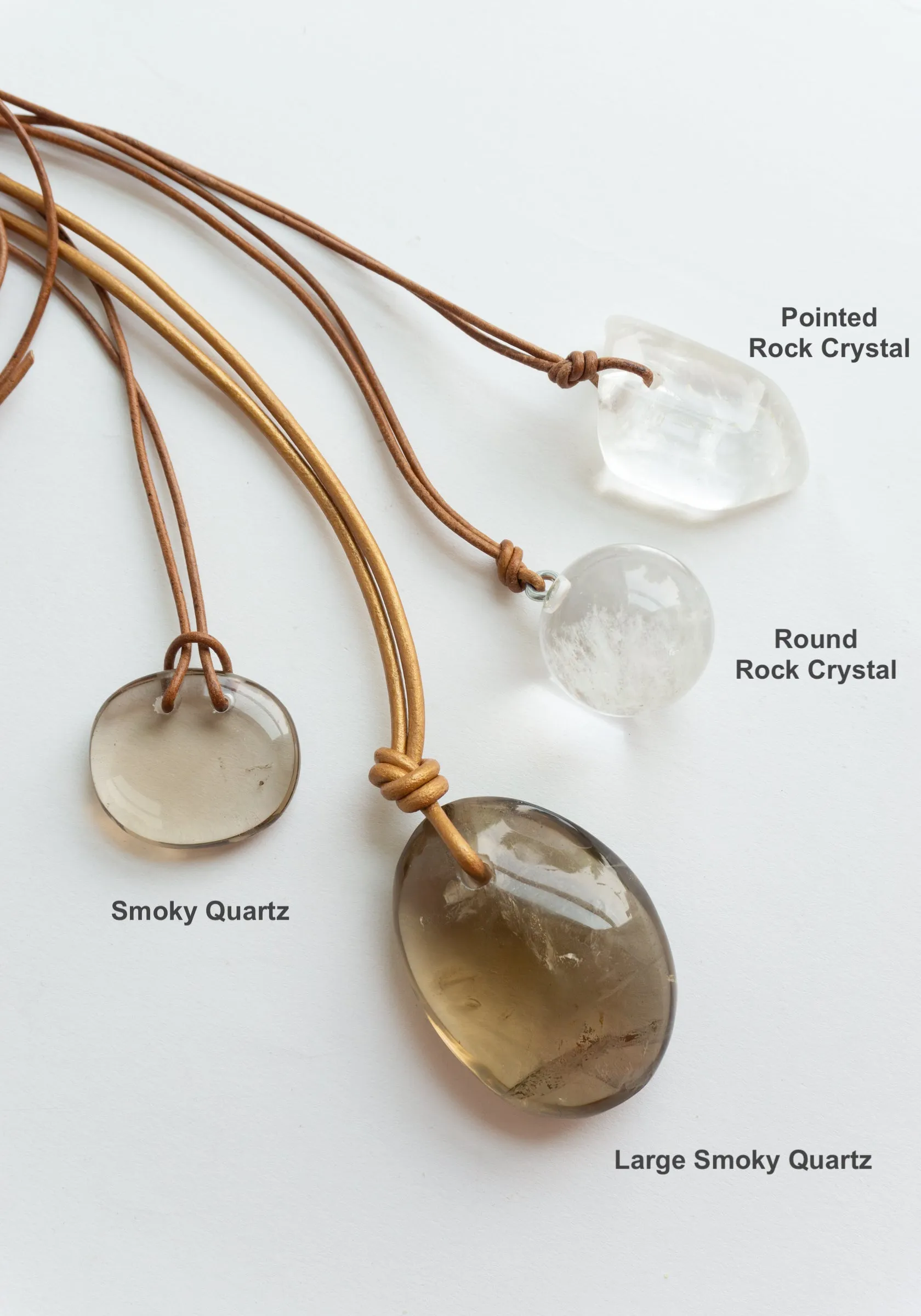 Rock Crystal and Smokey Quartz Necklaces