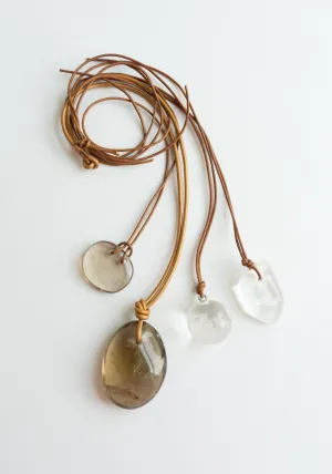 Rock Crystal and Smokey Quartz Necklaces