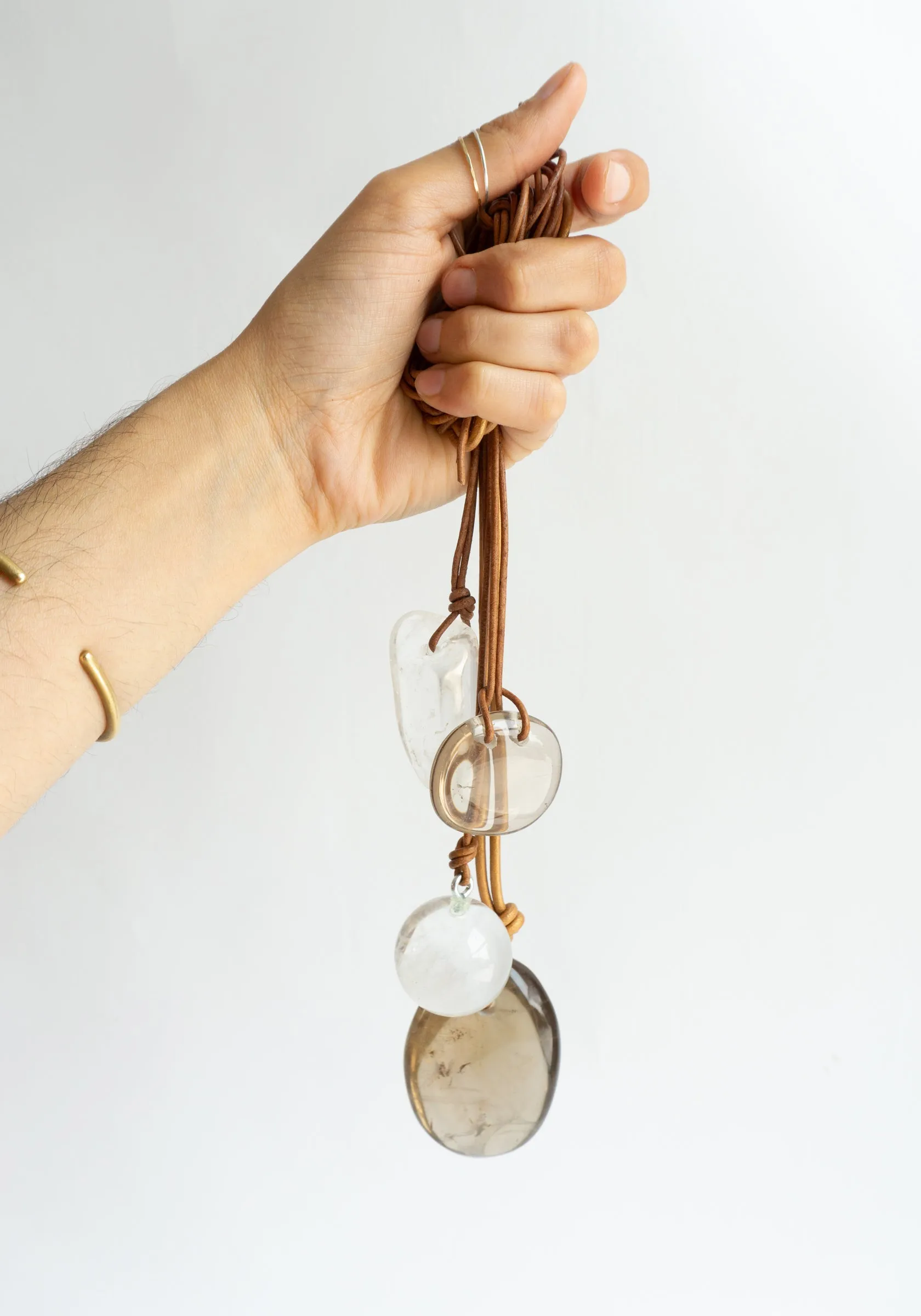 Rock Crystal and Smokey Quartz Necklaces