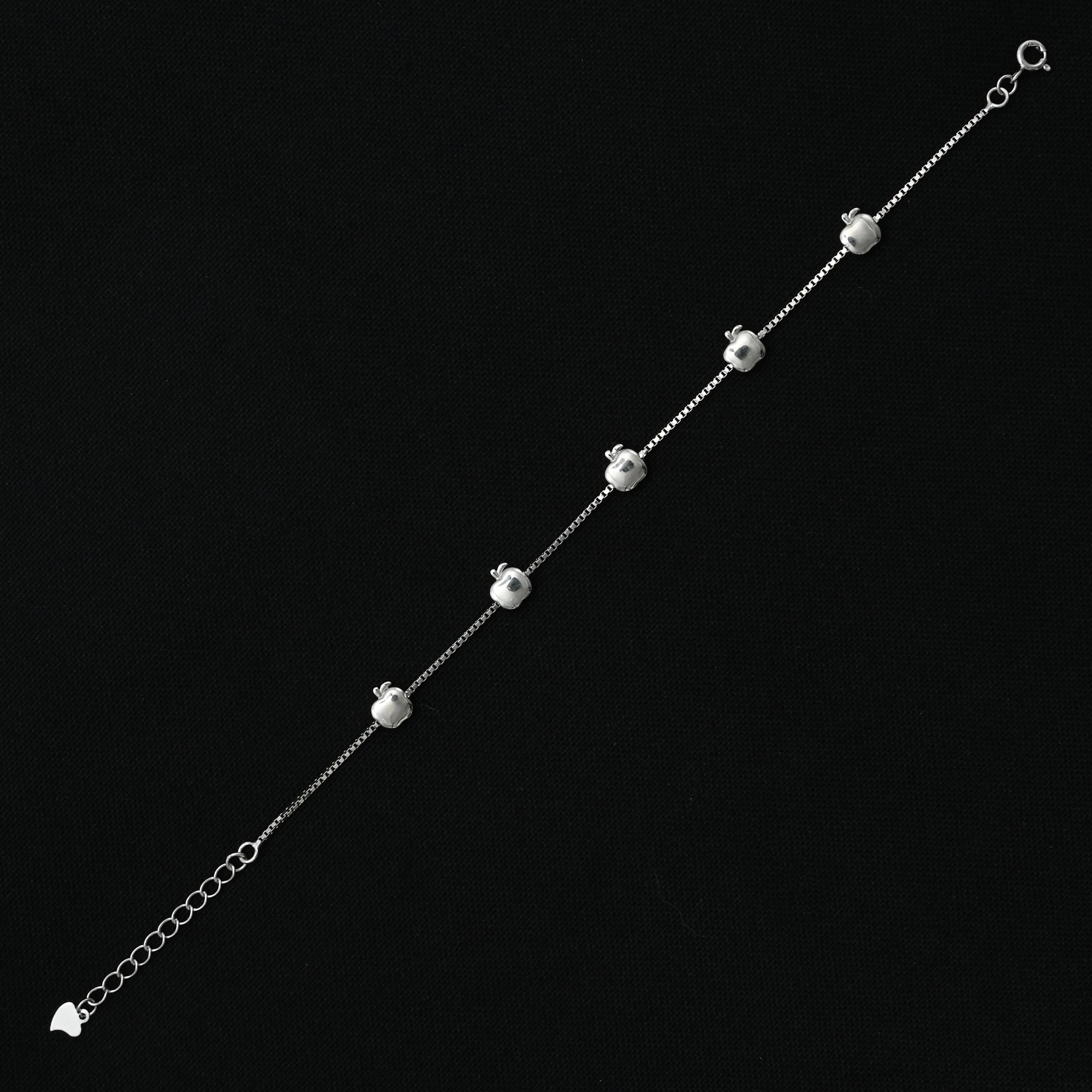 Silver Beautiful Symbols Of Great Brand Apple Bracelet