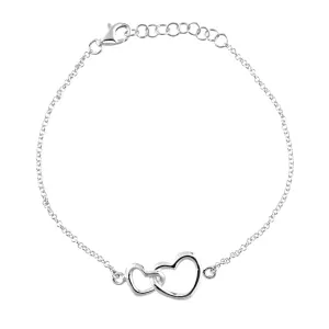 Silver Linked Hearts Bracelet