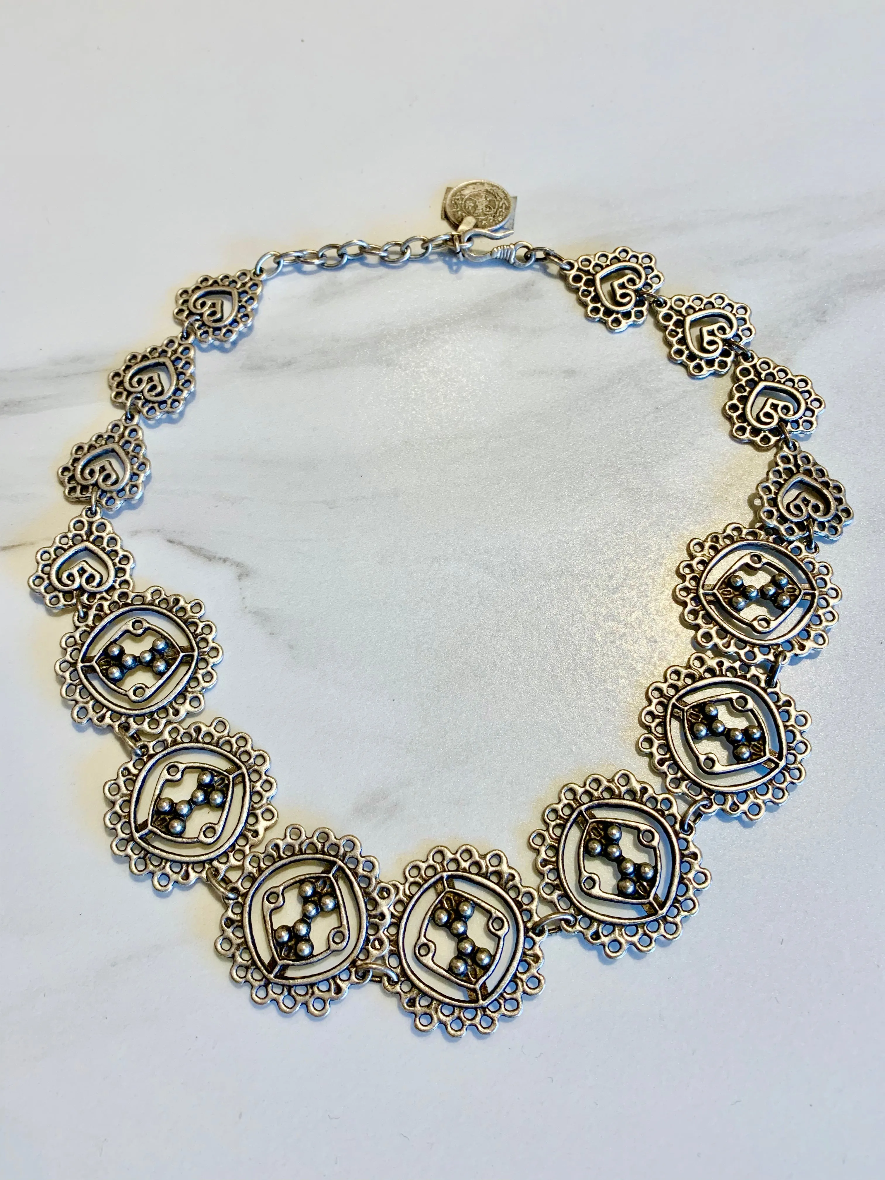 Silver Multi Circular Necklace