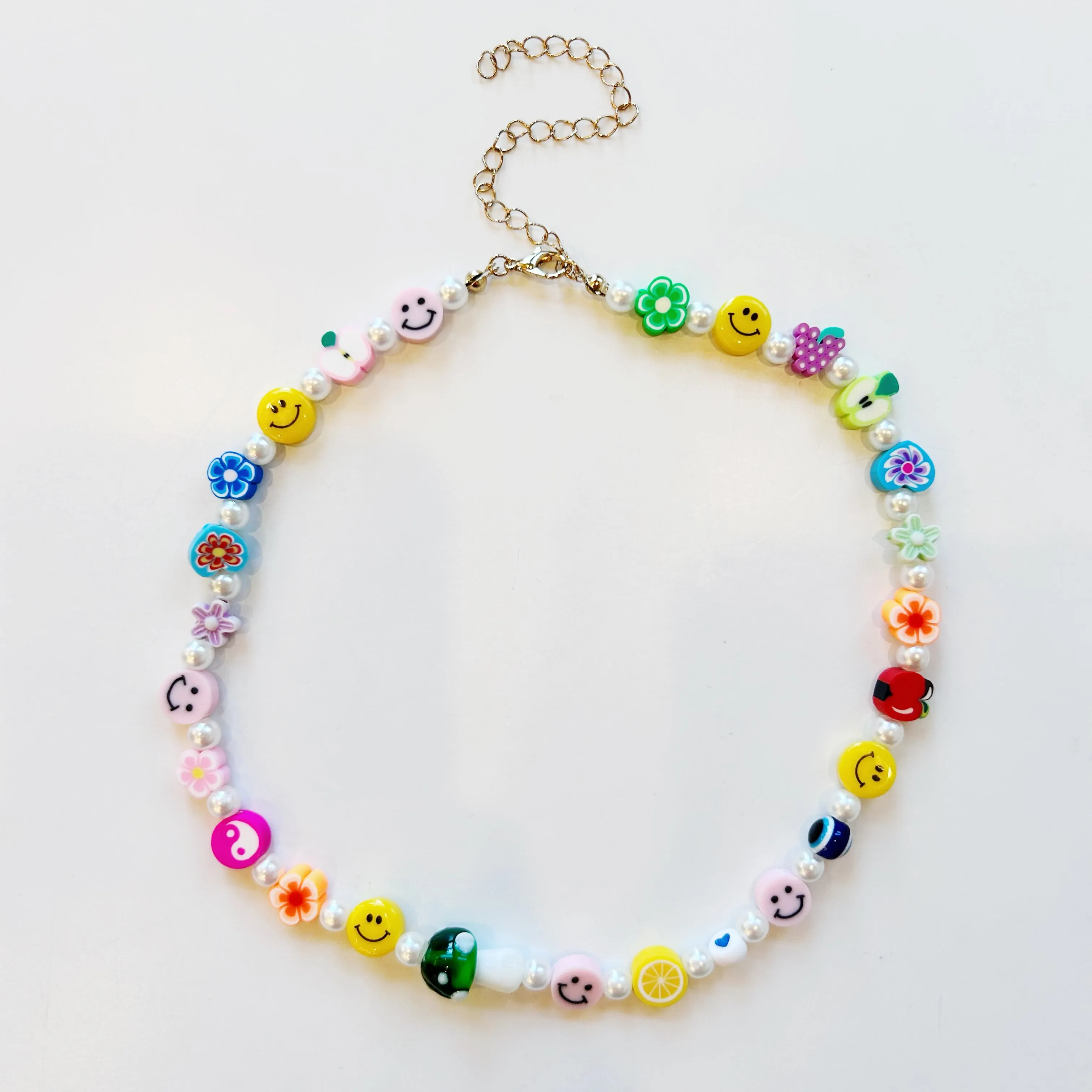 Smiley Flower Power Charm Necklaces