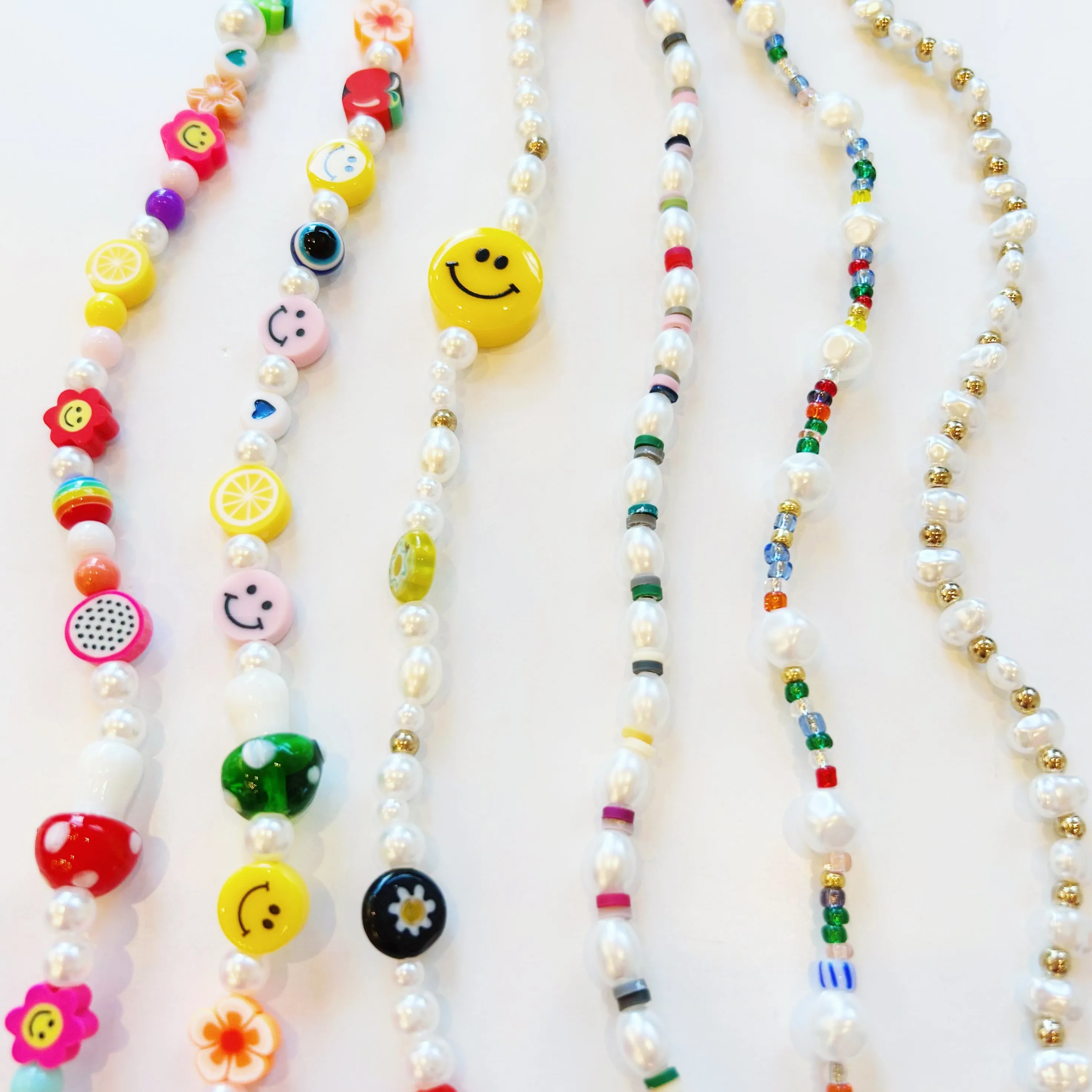 Smiley Flower Power Charm Necklaces