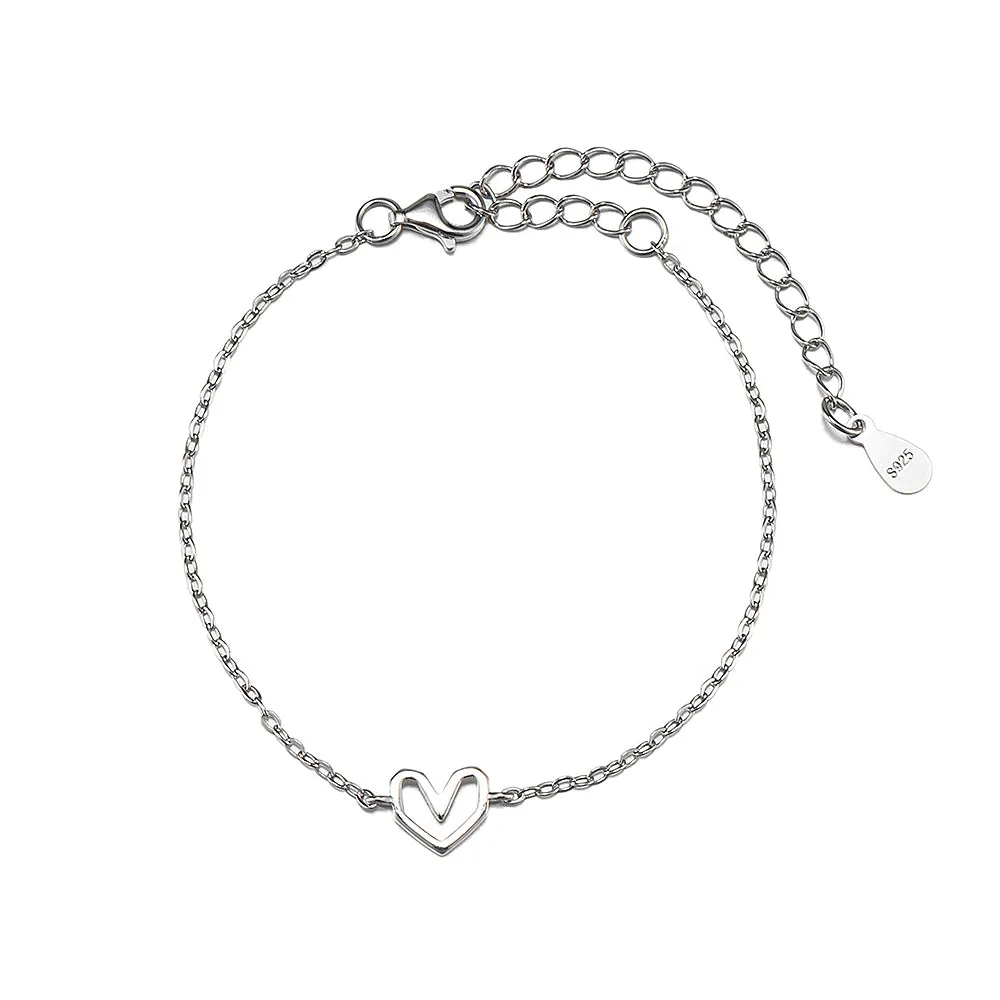 Sterling Silver Heart Bracelet