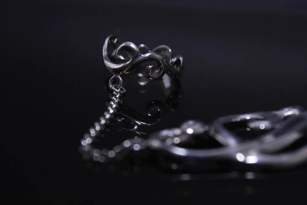 Sterling silver ring-chain bracelet "Filigree"