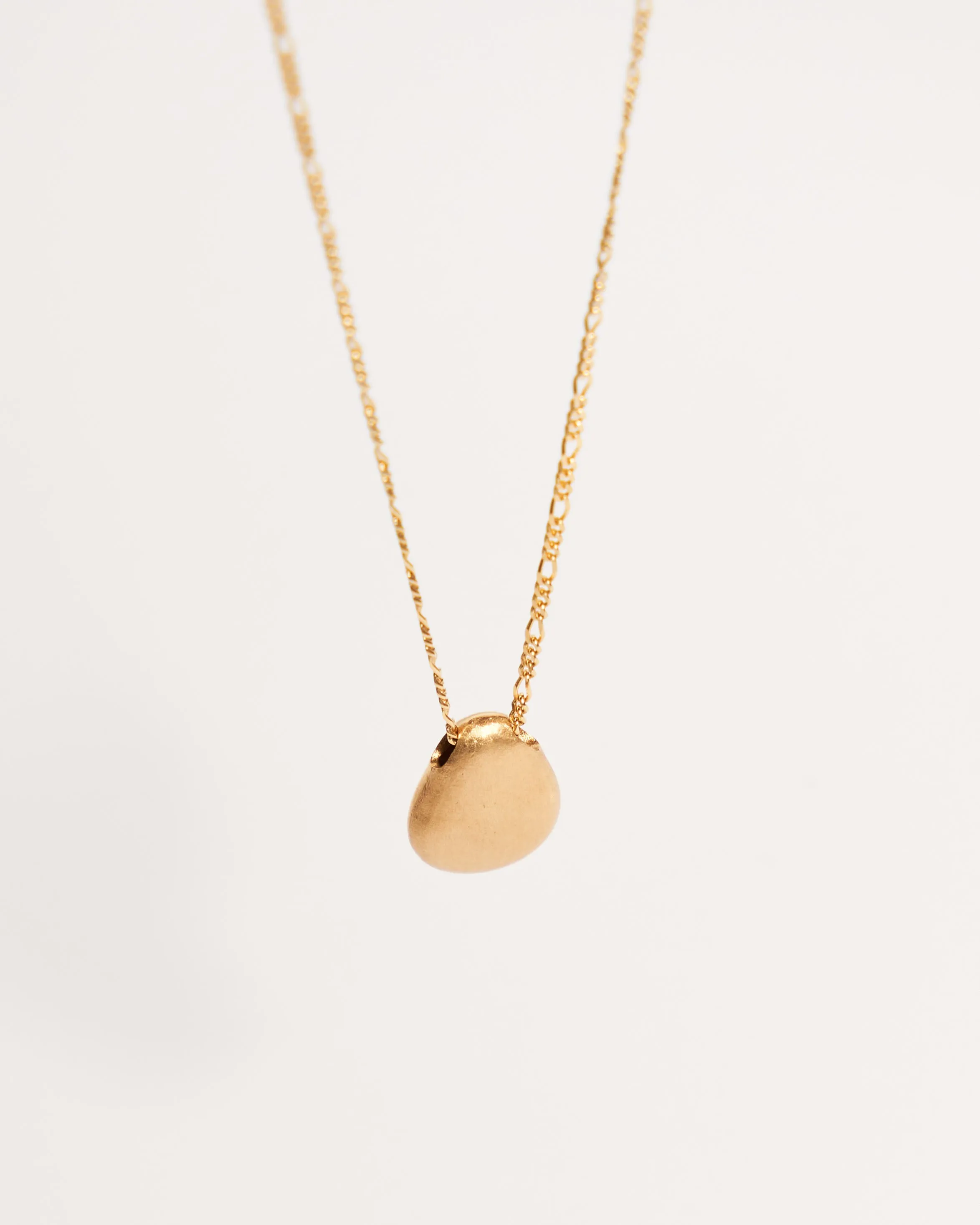 Teardrop Pendant (Dual Finish) Necklace, Solid Gold