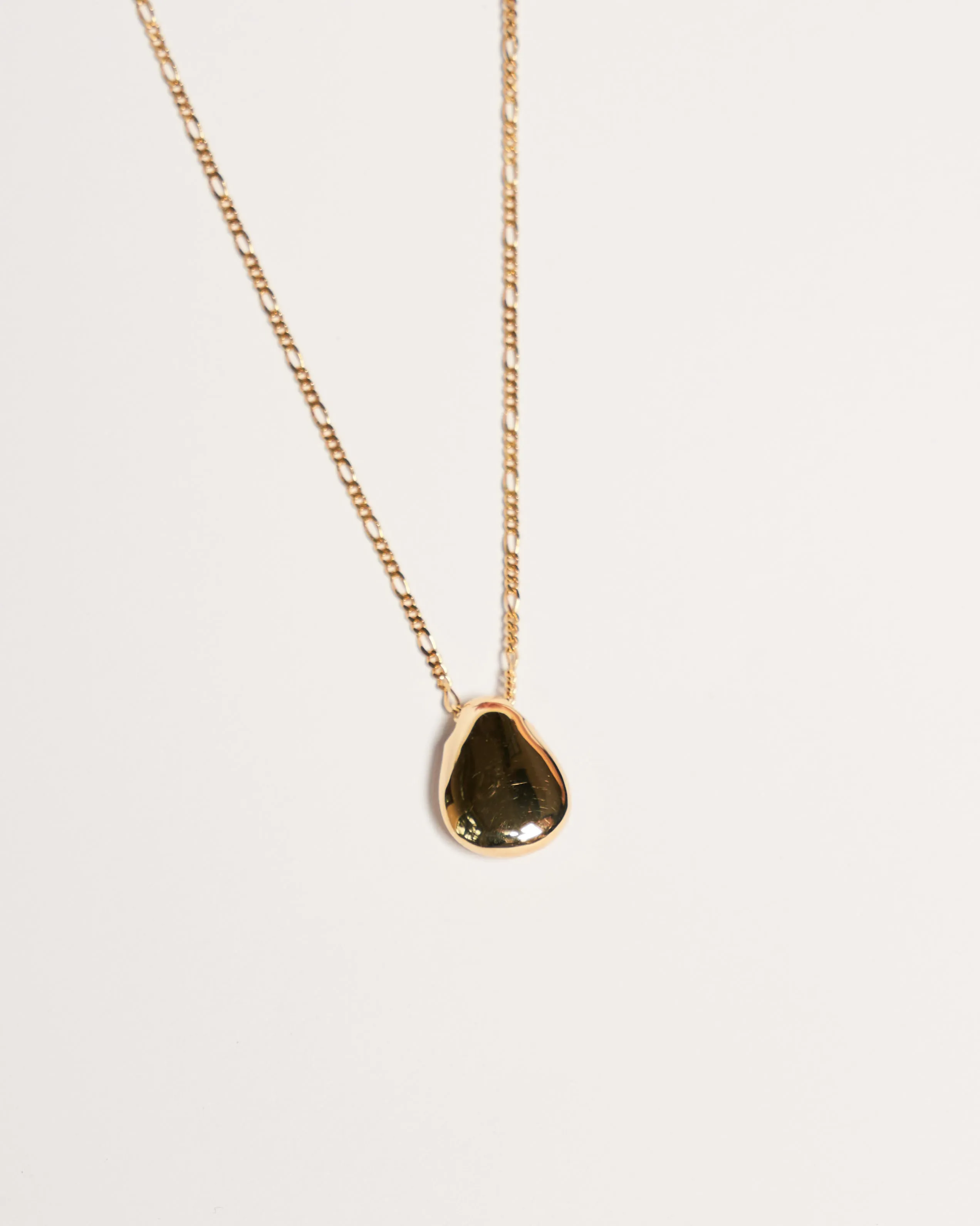 Teardrop Pendant (Dual Finish) Necklace, Solid Gold