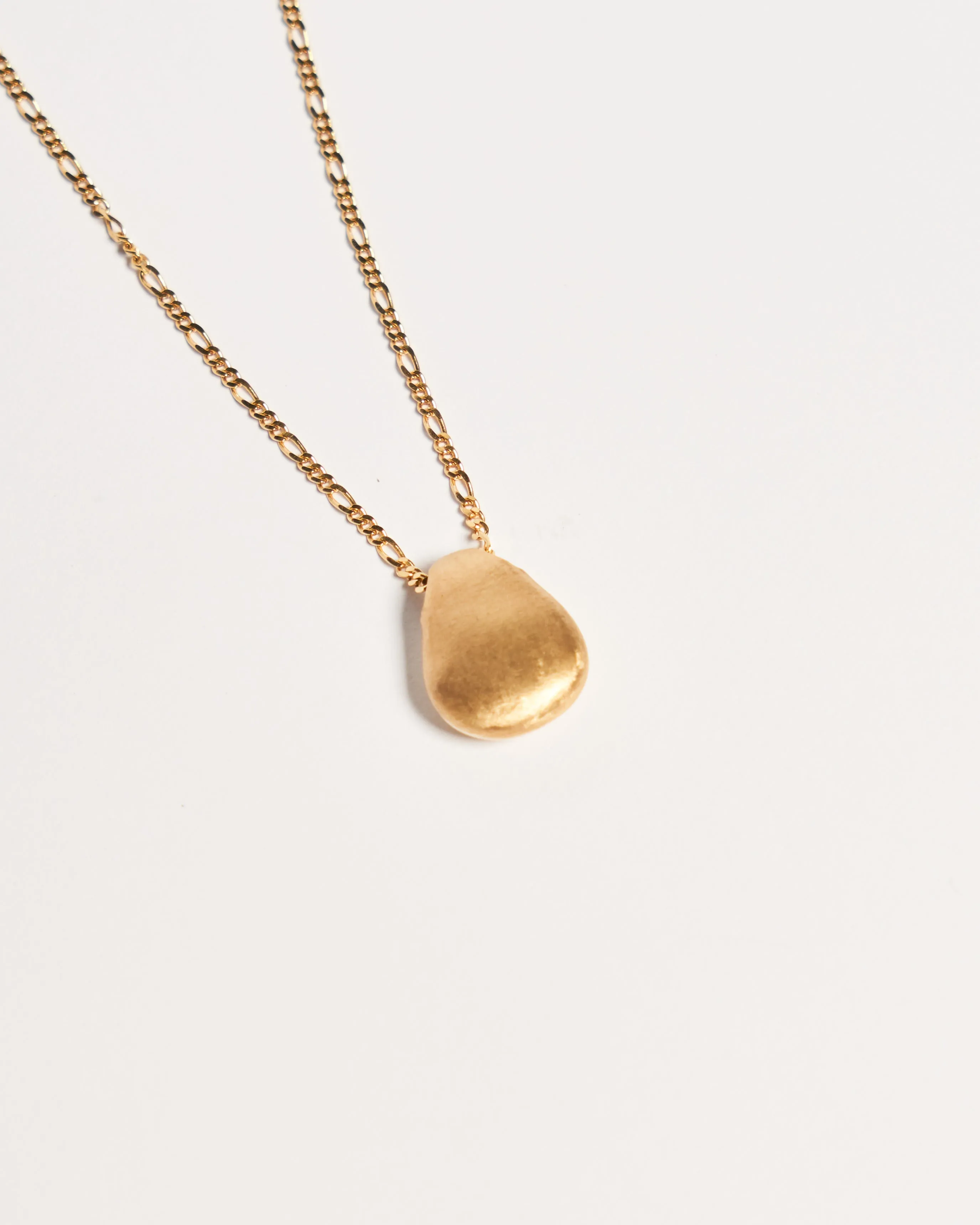 Teardrop Pendant (Dual Finish) Necklace, Solid Gold