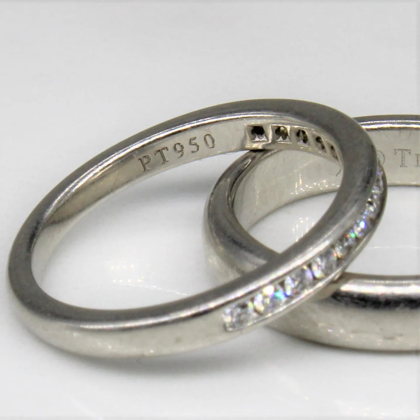 'Tiffany & Co.' Semi Bezel Diamond Wedding Set | 0.38ctw | SZ 4 |