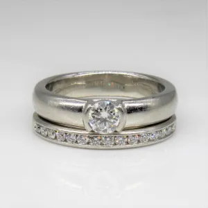 'Tiffany & Co.' Semi Bezel Diamond Wedding Set | 0.38ctw | SZ 4 |