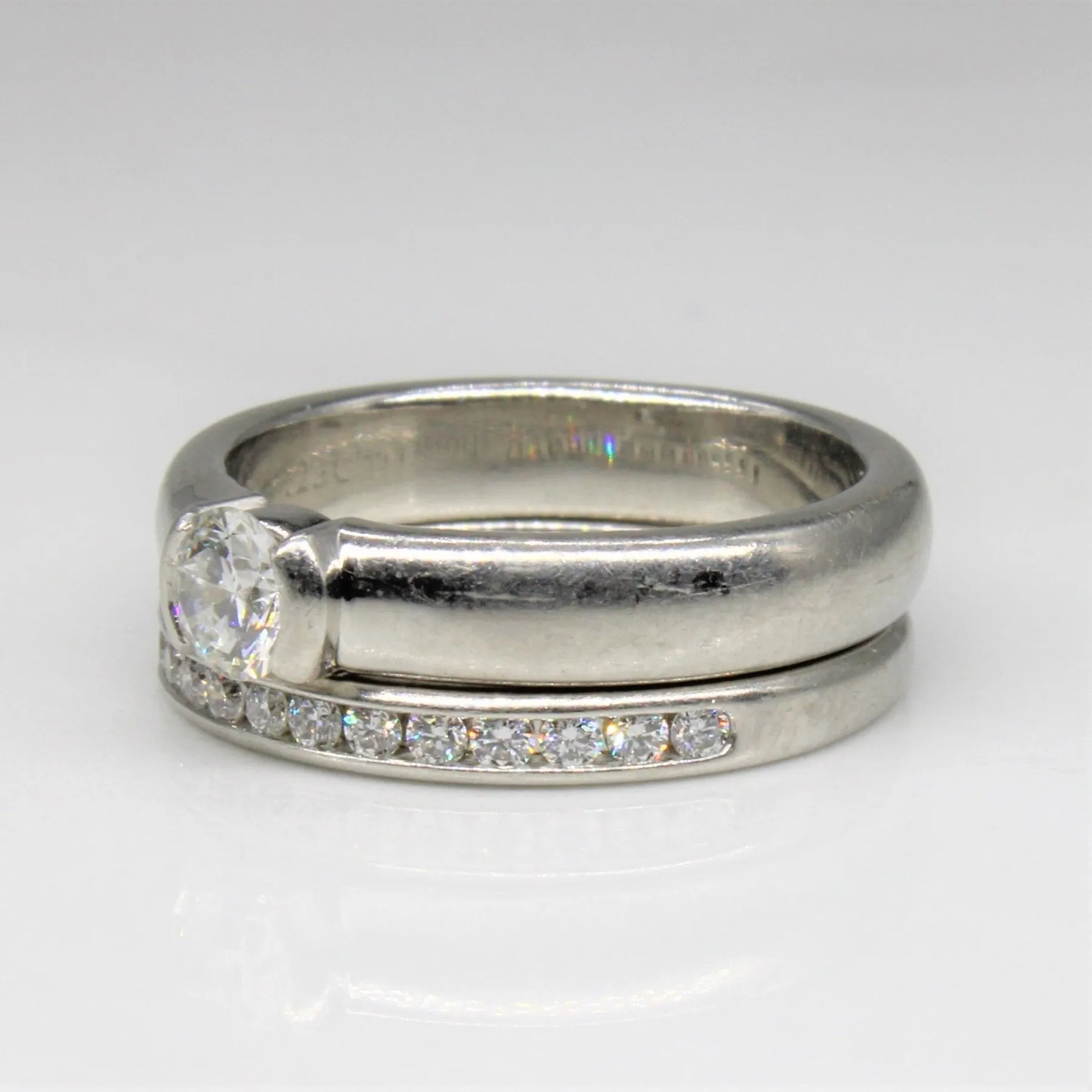 'Tiffany & Co.' Semi Bezel Diamond Wedding Set | 0.38ctw | SZ 4 |