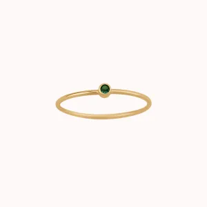 Tiny May Birthstone Ring ∙ Emerald