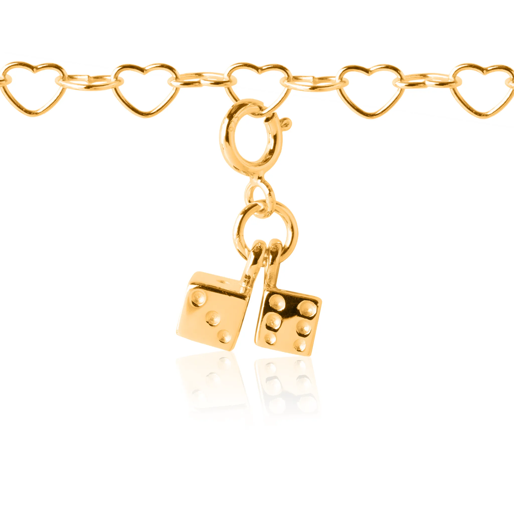 Twinning Dice Charm - Yellow Gold