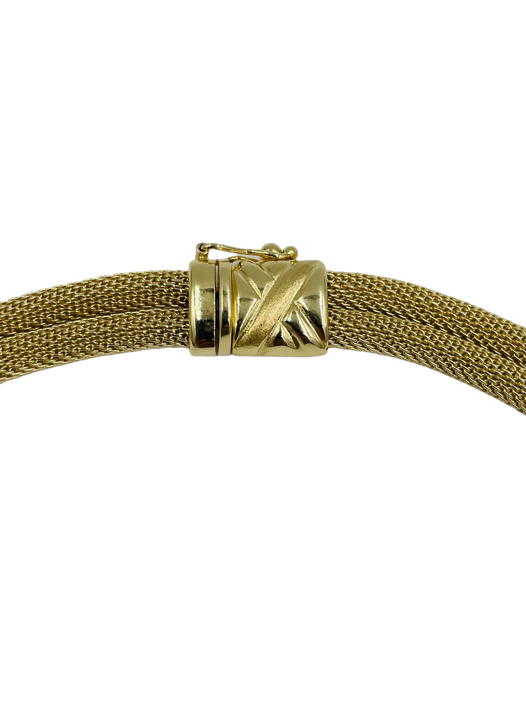 Two Row Mesh Yellow Gold Necklace