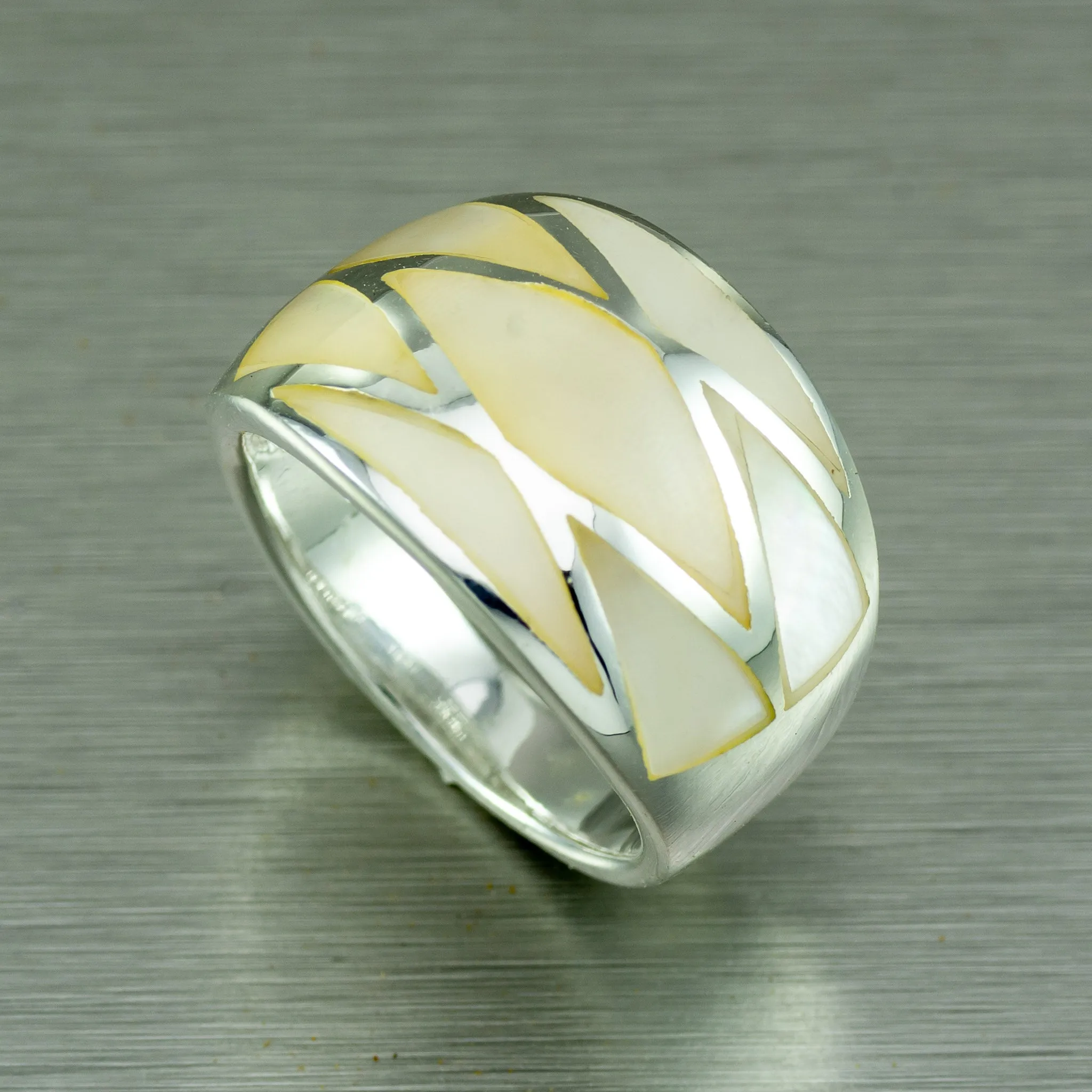 White Mother-of-Pearl Sterling Silver Ring