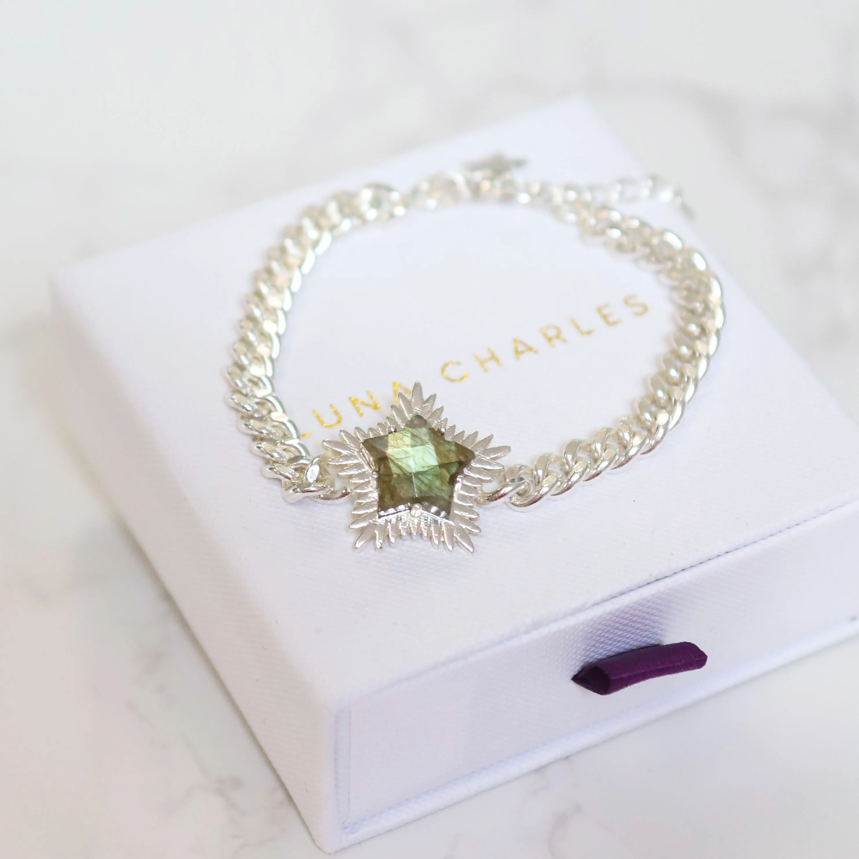 Willa Labradorite Spiky Star Bracelet | 925 Sterling Silver