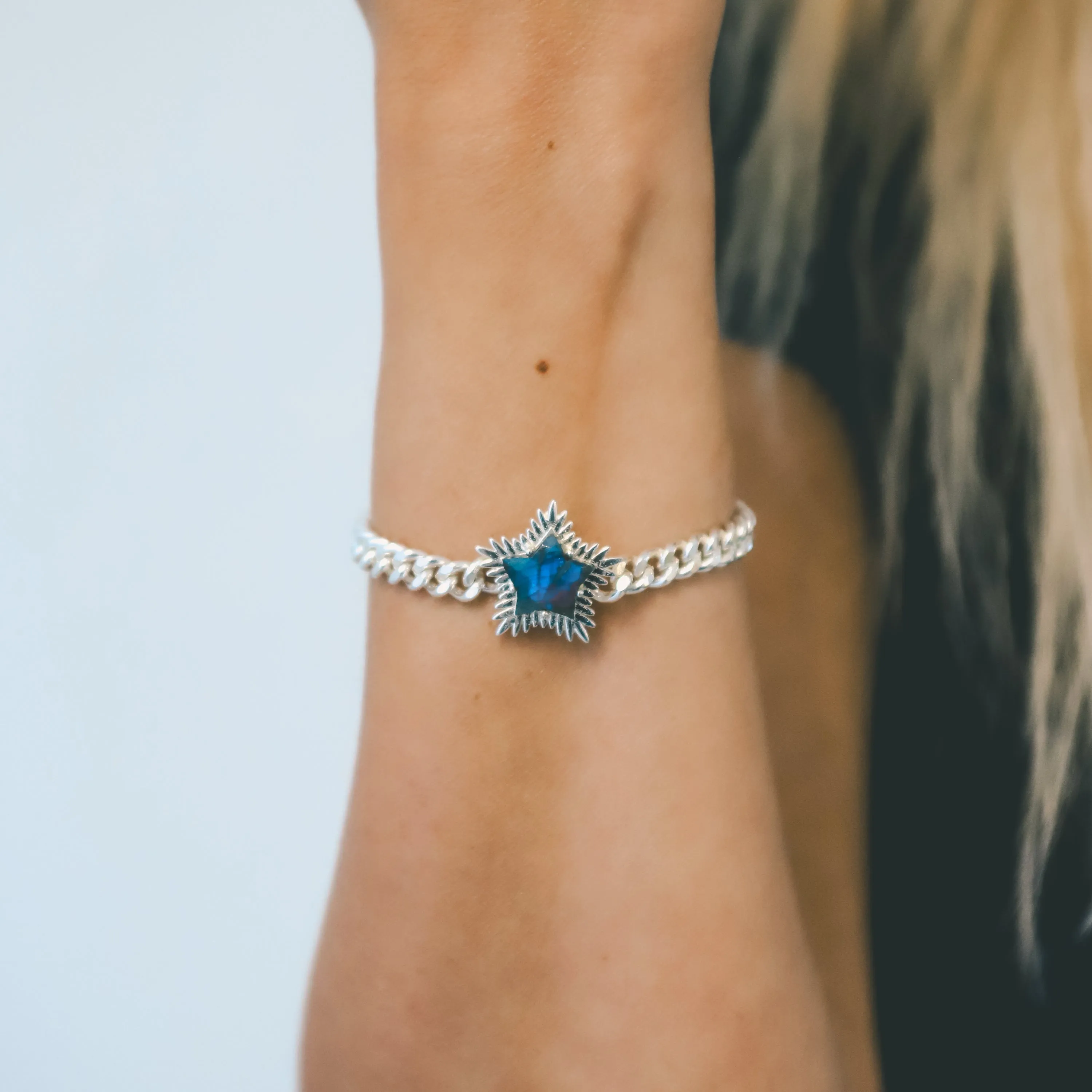 Willa Labradorite Spiky Star Bracelet | 925 Sterling Silver