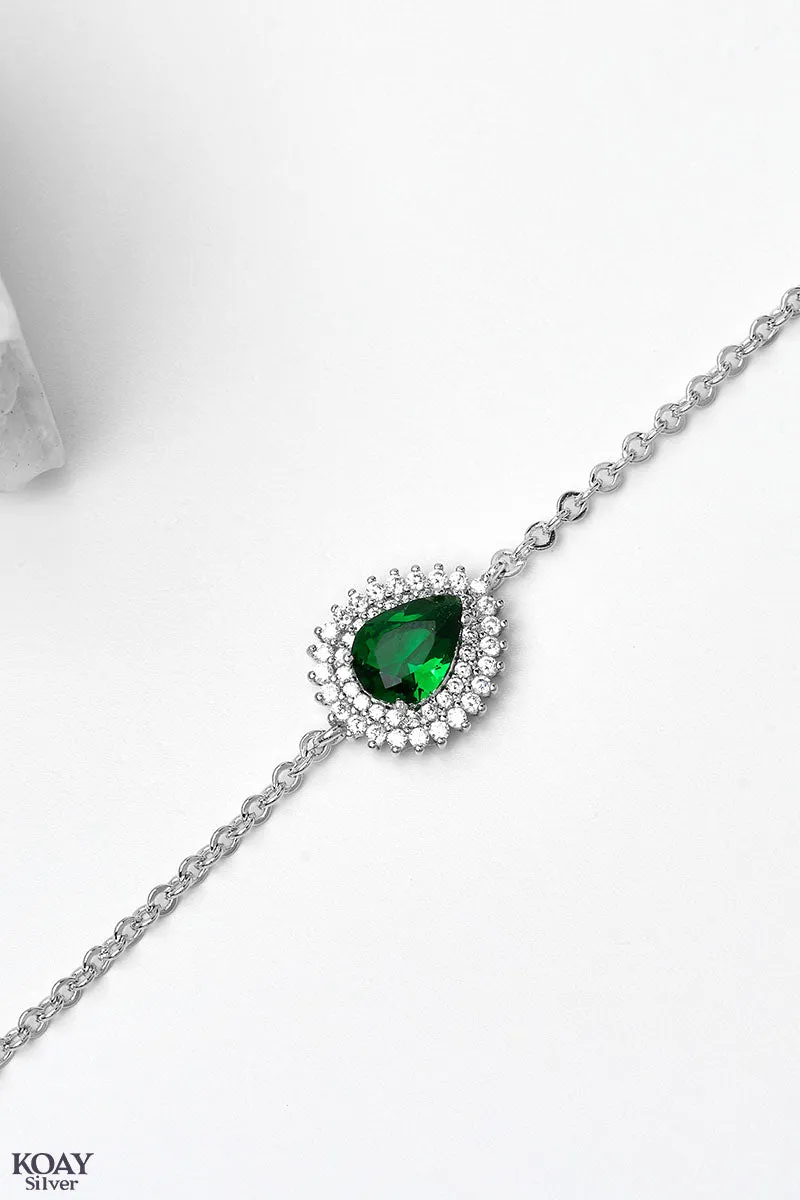 Zircon Oval Green Bracelet